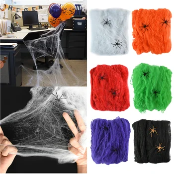 1 buc Happy Halloween de Groază Decor Prop Elastic Spider Web DIY Pânză de păianjen Înfricoșător Bar Casa Bantuita Petrecere de Halloween Decor Consumabile