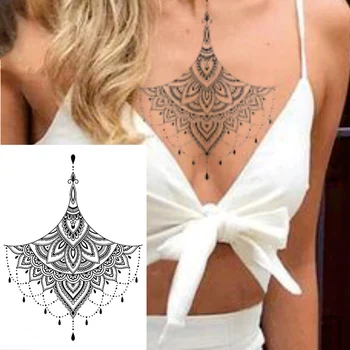 1 BUCATĂ Talie sau Sub San Classic Henna Stil de Flori Impermeabil Tatuaj Temporar Body Art