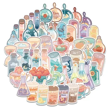 10/50PCS Drăguț Băutură Aromat Autocolante PVC Kawaii Desene animate Băuturi Decal autocolant Pentru Fata DIY Laptop Papetărie Sticla de Apa
