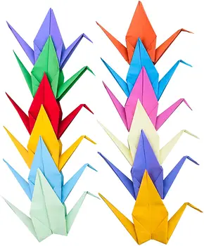 100BUC Pliat Curcubeu de Cocori Origami Premade Macarale de Hârtie Manual DIY Pasăre Porumbel Ghirlande Pentru Nunta Petrecere de Ziua de nastere Copil de Dus