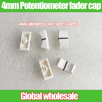 10buc alb Mixer Reglaj masă Direct Alunecare Potențiometru Fader Buton Capac / Buton Capac Gaura 4mm / Fader Capac alb 4mm