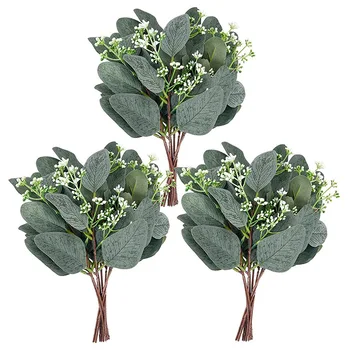 10buc Fals Frunze de Eucalipt Tulpini Artificiale Verdeață, Flori Pentru Mireasa Buchet Vaza Aranjament Floral Acasă Decorare Nunta