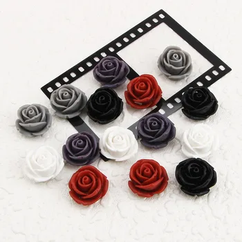 10buc/lot Spate Plat Rășini Cabochon Album 3D Floare Trandafir Cabochon Pentru Telefon DIY Caz de Luare de Bijuterii