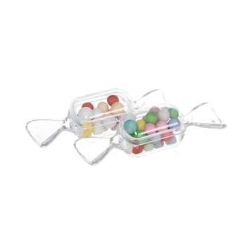 10buc Mini Plastic Transparent Dulciuri în Formă de Cutii de Bomboane Caz Recipient de Stocare pentru Copil de Dus