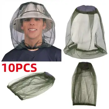 10BUC Pescuit Capac de Țânțari Față de Șef Protector Net Pălărie Insecte Albine Dovada Plasă Pălărie Apicultura Pălărie Respirabil Parasolar Masca