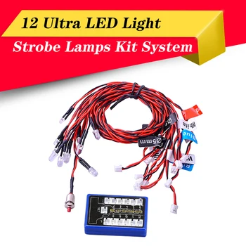 12 LED Ultra Luminos Intermitent Lumina Strobe Lămpi Kit Sistem de 1/10 1/8 RC Drift HSP TAMIYA CC01 4WD Axial SCX10 Masina RC Camion
