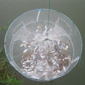 1buc Portabil Rotund Plasă de Pescuit Pliabil Pește Creveți Pește Crab Momeala Exprimate Ochiuri 33*12cm Pește de Capturare Cusca Accesorii de Pescuit