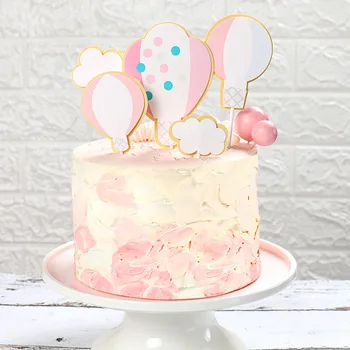 1set Balon Rainbow Cake Topper Pavilion Copii Happy Birthday Nunta Cupcake Fân Copt Pavilion Partid Baby shower Cake Decor DIY