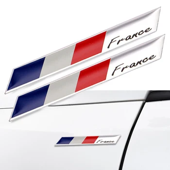 1x franceză Aluminiu Franța Flag Logo Emblema, Insigna Autocolant Auto Decalcomanii Auto-Styling Accesorii Auto de Înaltă Calitate Autocolante Decorative