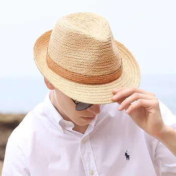2022 Vară Oameni de Paie de Jazz Pălărie Naturale Lafite Palarie Gentleman Soare Pălărie Sombrero Mujer Pălărie de Cowboy Barbati Designer en-Gros