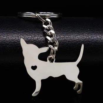 2023 Câine Chihuahua Breloc de Bijuterii de Argint din Oțel Inoxidabil de Culoare Breloc pentru Femei Câine Bijuterii llaveros mujer K922S01