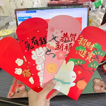 2023 Norocos Roșu Pachet De Anul Nou Chinezesc Rosu Pachete Anul Iepurelui Plic De Desene Animate Tradiționale Plicul Norocos Hong Bao