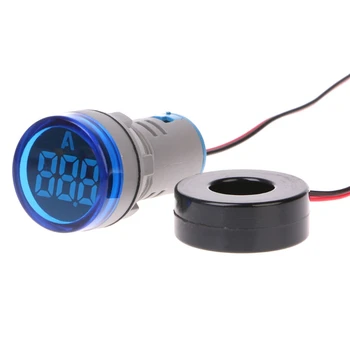 22MM 0-100A Digital Ampermetru de Curent Meter Indicator Lampă cu Led-uri Rotund Semnal luminos cu LED-uri Digitale Amperi Tester Ampermetri