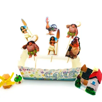24buc/set Moana Cupcake Toppers Copil de Dus copii Copii Petrecere de Aniversare Decorative Consumabile Copii Happy Birthday Party Consumabile