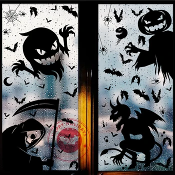 25×35cm Halloween Fantoma Gigant Monstru Fantomă Fereastra Autocolant Vrăjitoare Moarte Bat Craniu Petrecere de Halloween Decorative Electrostatic Sticke