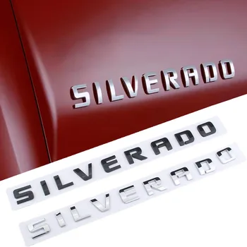 3D ABS Partea Auto Aripa Spate, Portbagaj Emblema, Insigna Corpului Decalcomanii Autocolant Pentru Chevrolet SILVERADO Literele Logo-ul Auto pentru a Înlocui Accesorii