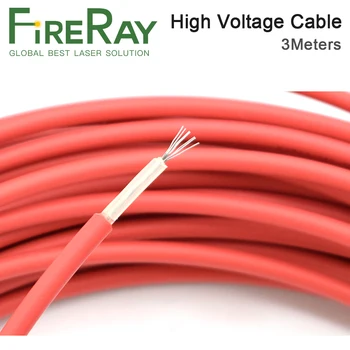 3Meters 40KV 22AWG Cablu de Înaltă Tensiune Pozitiv Roșu Fir de Plumb pentru Laser Co2 de Alimentare si Tub cu Laser și Gravură de Tăiere