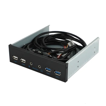 5.25 Inch Desktop Pc Caz Interne Panou Frontal Usb Hub Cu 2 Porturi Usb 3.0 Și 2 Porturi Usb 2.0, Hd Audio Port Conector 20 Pini