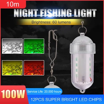 60 Lumeni Pescuit Subacvatic LED Atrage Lumina Impermeabil Noapte Pește Atragerea de Lumină Barca de Pescuit Luminos Nada Pescuit Abordează