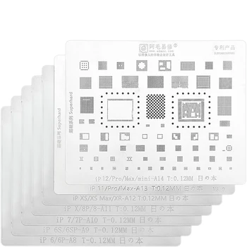 8Pcs/lot Amaoe Cip BGA Reballing Stencil Kituri Set de Lipire pentru iphone x/xs/xs max/XR/8/8/7/6S/6/5S/5/5C A12/A11/A10/A9/A8/A7