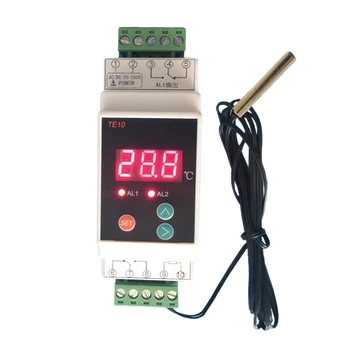 AC90~260V -40~110℃ Șină Din Termostat cu Senzor de 2 Cale de Ieșire Releu Alarmă de Temperatură Controller NC COMUN de Ieșire 7A/250VAC