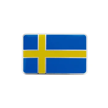 Aliaj de aluminiu Suedia Emblemă Națională Steaguri, Autocolante Auto 8X5CM