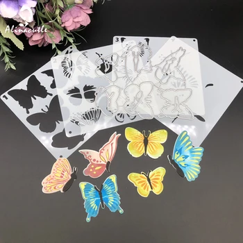 Alinacutle Stratificat Fluture Șabloane cu Tăiere de Metal Moare Taie Ambarcațiuni de Hârtie Șablon Carte Scrapbooing Ambarcațiuni Manual Taie Moare