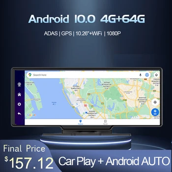 Android 10 Dvr Auto 10.26 Inch Navigatie GPS Dash Cam Camera Auto Video Recorder ADAS 4G Suport 1080P Camera din Spate de la Distanță monitor
