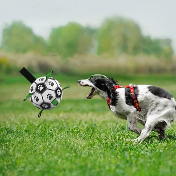 Animale de companie Câine de Apă Mingea Jucărie Interactiv de Fotbal Cu Ia File de Câine în aer liber, de Formare de Fotbal de Companie Musca Mesteca Bile pentru Câine Accesorii
