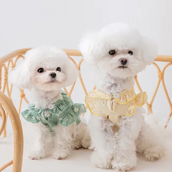 Animale de companie Câine Haine Subțire Respirabil Drăguț T-shirt de Flori din Dantela cu Maneci Scurte Vesta Pentru Câini de talie Mică Teddy Yorkshire Chihuahua, Bichon