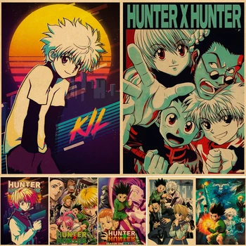 Anime-Ul Japonez Hunter X Hunter Poster De Epocă Hârtie Kraft De Acasă De Înaltă Calitate Desen Animat De Arta De Imprimare Autocolant De Perete Decor Pictura
