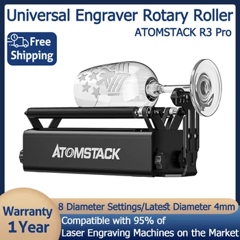 ATOMSTACK R3 Pro Laser Rotativ cu Role Laser Gravare axa Y cu Role 360° Rotativ pentru Gravura Diametru pentru Obiecte Cilindrice