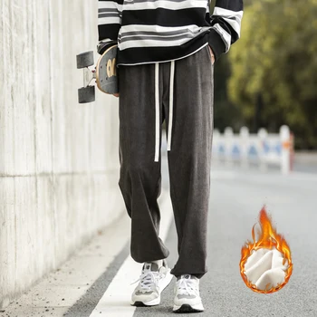 Barbati Classic Fleece Cald Pantaloni De Trening 2022 Coreene Noi Streetwear Casual, Talie Mare Pantaloni De Iarnă Supradimensionat Jogging Pantaloni De Catifea Cord
