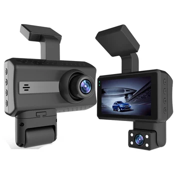 Camera auto de Bord Cam Dual Lentilă HD 1080P DVR Înregistrare Viziune de Noapte WDR Built-In G-Senzor de Detectare a Mișcării de 24 de ore, Parcare cu Monitor