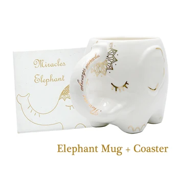 Ceramică lucrate manual Cupe stil Nordic finlandeză Elefant cana coaster de Lemn în aer liber Vin Cupe Elefant Cafea Cesti de Ceai pentru Cadouri Acasă
