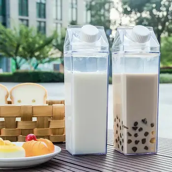 Clar Carton Cutie Lapte Reutilizabile Suc de Sticle pentru Frigider în aer liber, Alpinism, Drumetii, Camping de Călătorie Copil-Friendly BPA FREE