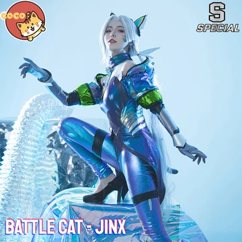 CoCos-S Joc LOL de Luptă Cat Cosplay Jinx Costum Joc Pentru League of Legends Cosplay Luptă Cat Jinx Costum cu Peruca Cosplay