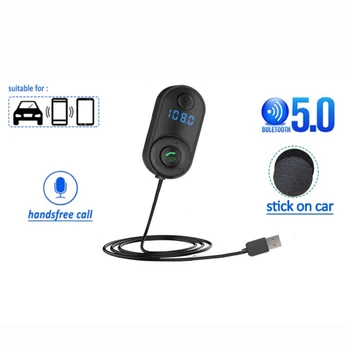 Compatibil Bluetooth Aux Adaptor Auto fără Fir Bluetooth-compatibil 5.0 Transmițător 3.5 mm Jack USB Handsfree Stereo Difuzor Apel