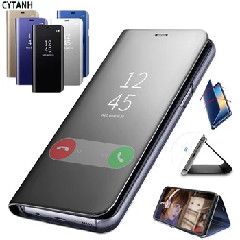 Coperta din piele Smart Mirror Cazuri de Telefon Shell pentru Samsung Galaxy A3 A5 A7 2017 Lumina Flip Book pentru Galaxy A320 A520 A720 Caz