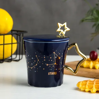Creative Golden Star Ceașcă de Cafea Cana pentru Ceai, Cani, Cesti si Cani Drinkware Cana Cu Capac Original de Bere Frumoase Haioase Ceramice se Taie