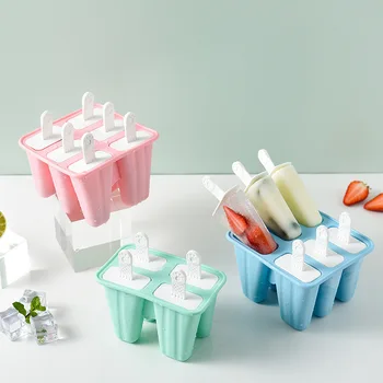 Creative Ice Box Silicon inghetata Mucegai Reutilizabile Inghetata DIY Mucegai 4 Grile 6 Grile de Înghețată Înghețată Cutie Accesorii de Bucatarie