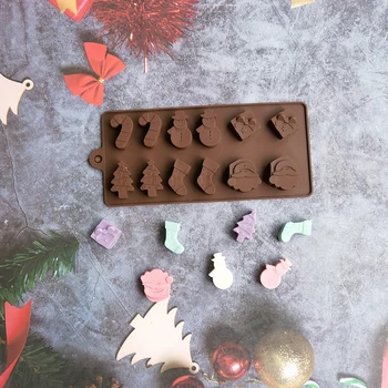 Crăciun de Ciocolată, Mucegai de Zăpadă Șosete de Crăciun Copaci Silicon Tort Mucegai Bomboane, Cookie-uri DIY Face Instrument de Instrumente de Copt pentru Prăjituri