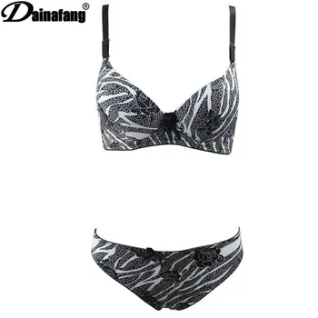 DaiNaFang Brand Sexy De Înaltă Calitate De Imprimare Sutiene Set De Mătase, Cu Dantelă Flori Push-Up Lenjerie De Corp Femei Arc Gol Afară De Chilotei Lenjerie Intima