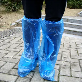 De unică folosință bahile Albastru de Ploaie și Cizme de Acoperire din material Plastic Lungi de Pantof Acoperi Clar Impermeabil Anti-Alunecare Galoși Dropship