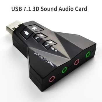 De uz Extern Virtual USB7.1 Sunet 3D Audio Card Adaptor Dual Microfon Dual Audio Interfață de Ieșire Independent de placa de Sunet