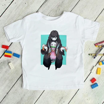 Demon Slayer Nezuko Tipărite Copii T Shirt Ulzzang Gotic Copilul Teuri De Moda Anime Japonez Tricou Copii, Tricou Supradimensionat