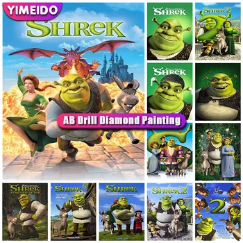 Disney AB Diamant Pictura Shrek Desene animate Full Full Diy Pietre Mozaic Imagine Diamant Broderie Cusatura Cruce pentru Copii