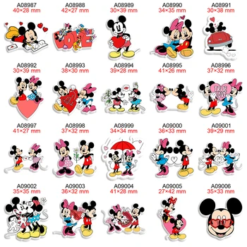 Disney Mickey Minnie Dragoste Plane Rășină Flatback Tipărite pentru Ziua Îndrăgostiților DIY Hairbows Ambarcațiuni 30buc