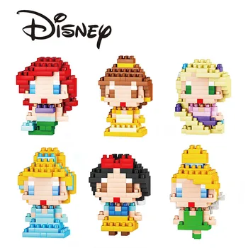 Disney Princess-Desene Animate Blocuri Anime Alba Ca Zapada Anna Elsa Mini Cărămizi De Acțiune Figura Jucărie De Învățământ Pentru Copii Cadou De Ziua De Nastere