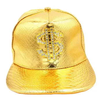 Doitbest de Metal de Aur dolar stil bărbați Șapcă de Baseball capac de hip-hop din piele Reglabil Snapback Pălării pentru bărbați și femei